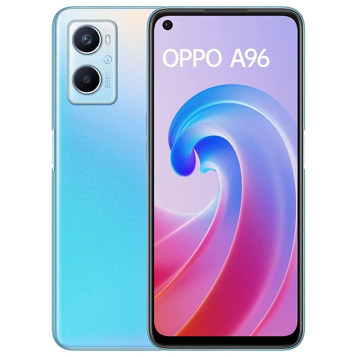 اوبو A96 ، سعة 256 جيجا بايت ، رام 8 جيجا بايت ، شبكة 4G LTE ، شريحتين - ازرق صن سيت