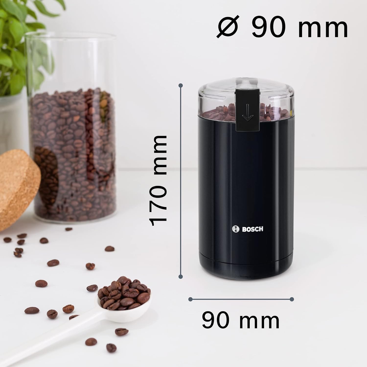 Bosch Portable Coffee Grinder , 75 gm 180 Watt , Black - MKM6003NGB