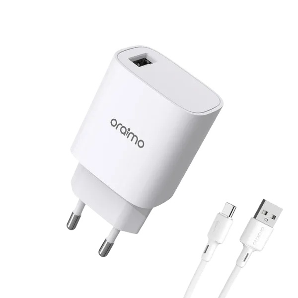 Oraimo Cannon 2 Pro Wall Charger USB , 18 Watt White - OCW-E97S