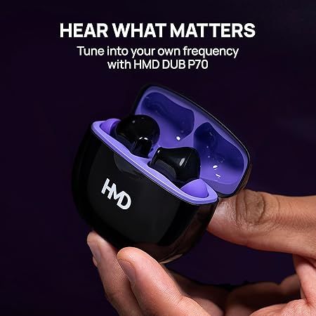 HMD DUB P70 Earbuds , with Environmental Noise Cancellation , Black