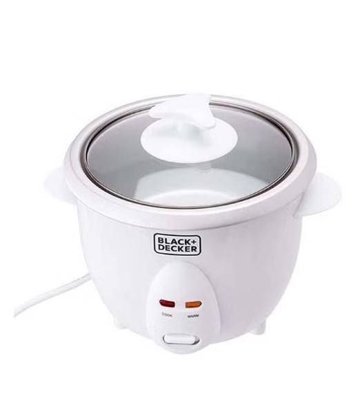 Black + Decker Rice Cooker , 0.6 Liter 350 Watt White - RC650-B5