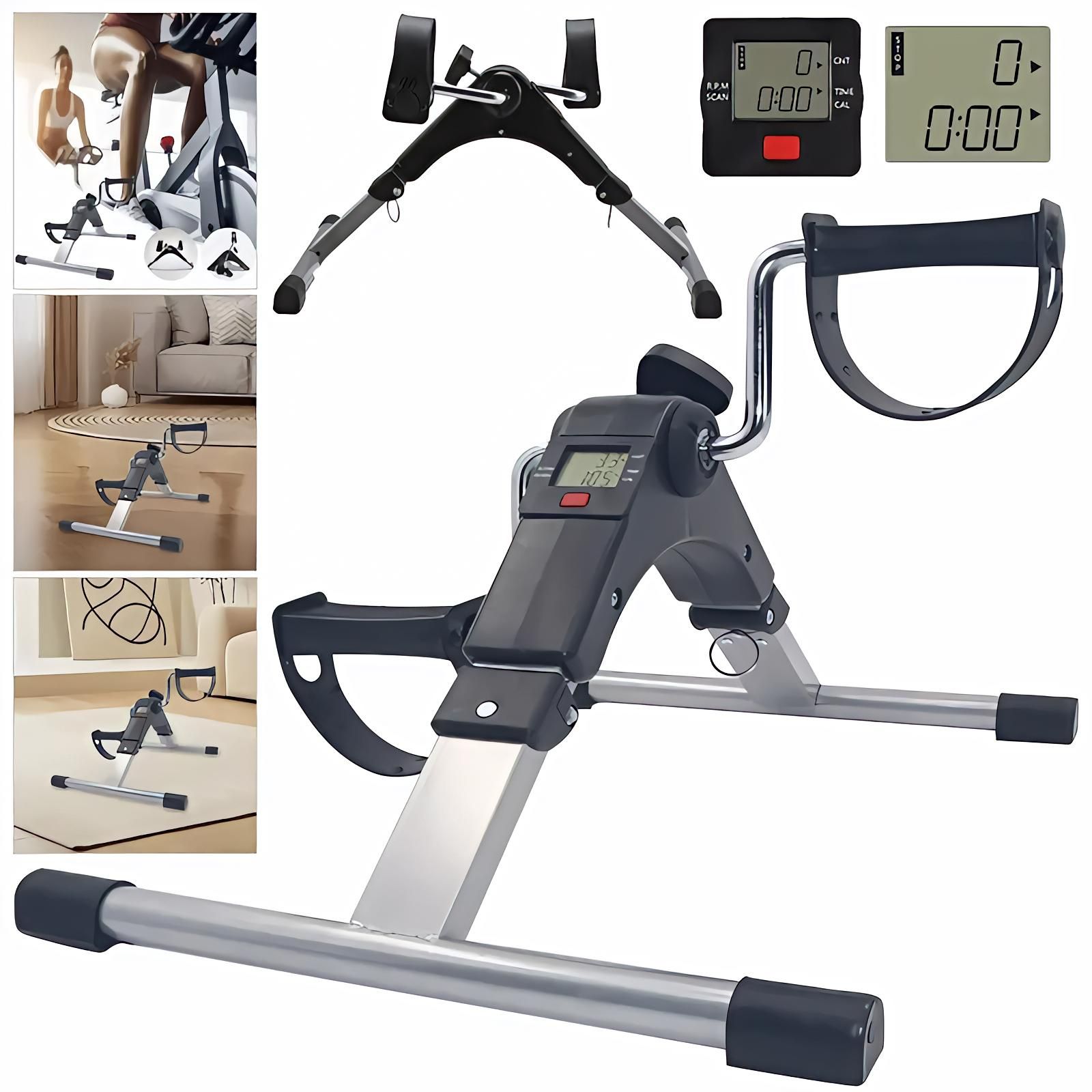 Shark Fit Foldable Floor Pedal Exerciser , 100 Kilogram Black Silver - shark103