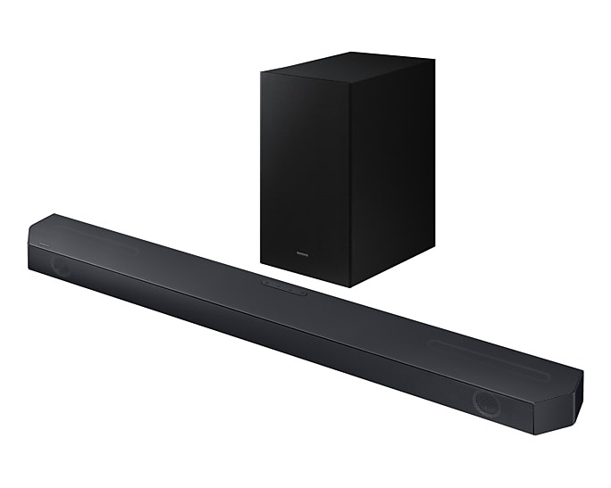 تلفزيون سامسونج، سمارت OLED، دقة 4K UHD بريسيفر داخلي - S85F مع ساوند بار سامسونج كيو سيريس، 3.1.2 قناة مع صب ووفر، اسود - HW-Q600C, 65 بوصة