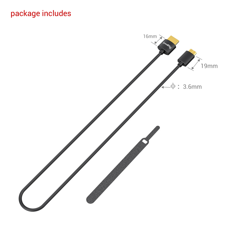 Smallrig Mini HDMI Cable ,21.7 Inch ,Black - 3041