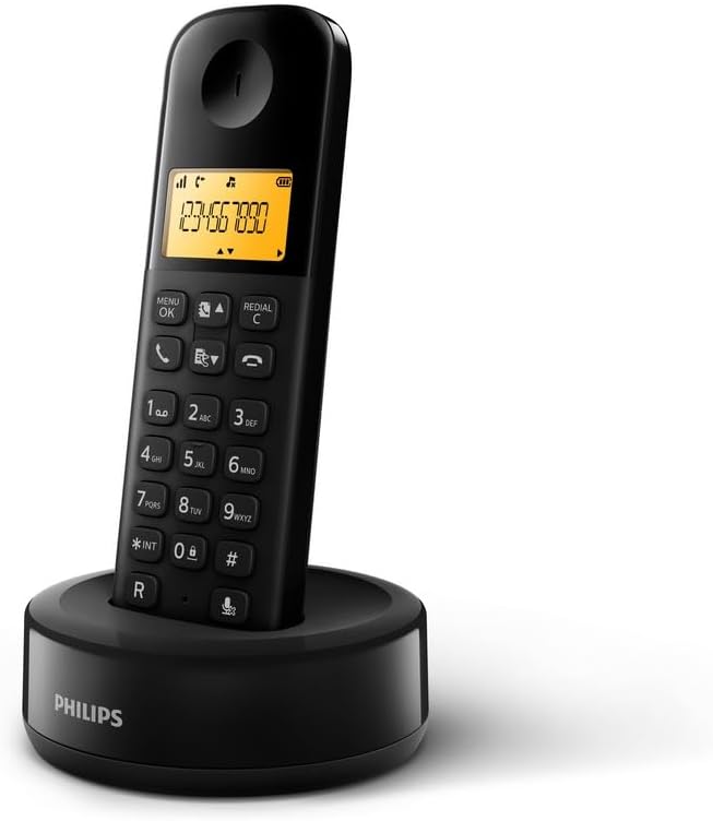 تليفون لاسلكي فيليبس ،اسود - D1601B/63