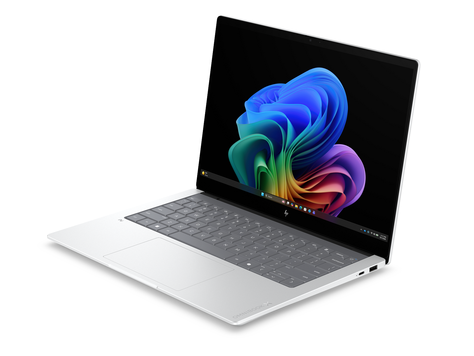 لاب توب اتش بي اومني بوك X نيكست Gen AI PC - 14-ka0000ne ، معالج انتل كور الترا 7 356 14 بوصة ، هارد 1 تيرا بايت SSD ، رام 16 جيجا بايت ، كارت شاشة انتل جرافيكس ،ويندوز 11 - فضي جلاسير