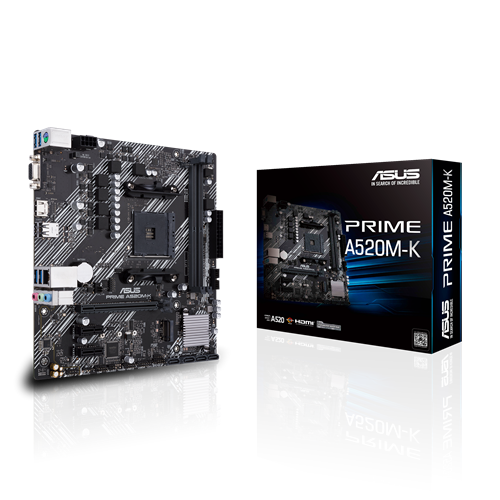 ماذر بورد اسوس برايم A520M-K ، AMD ، mATX - اسود