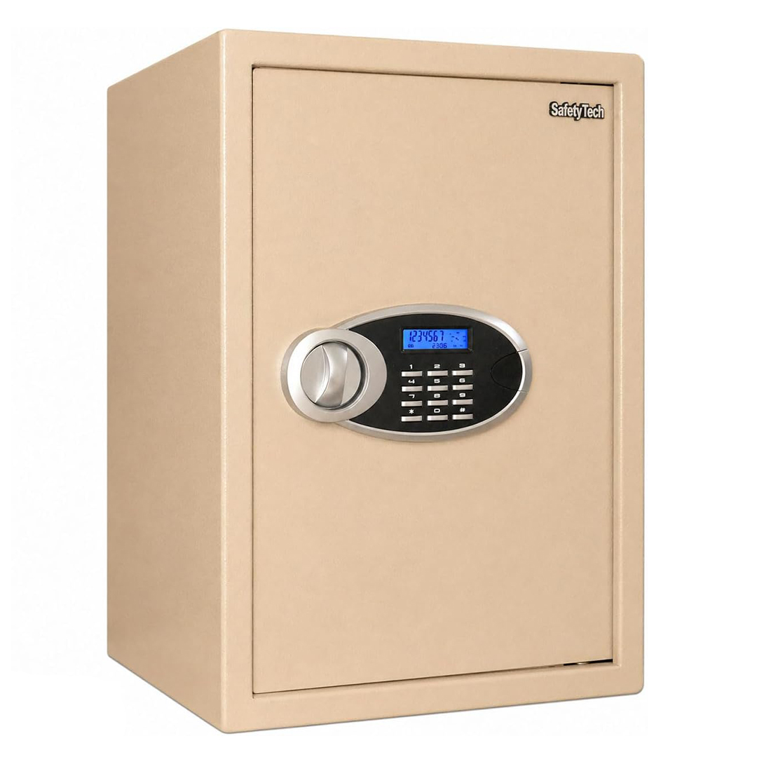 Safety Tech High Security Series Digital Electronic with Key Lock Safe Box ,50 Liter ,Beige - GN 50 EUD 3