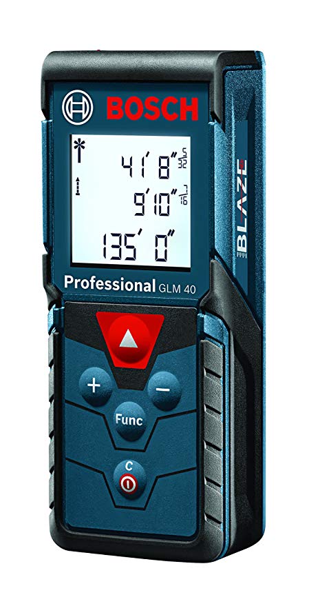 جهاز قياس المسافات بالليزر بوش ، ازرق واسود - GLM 40