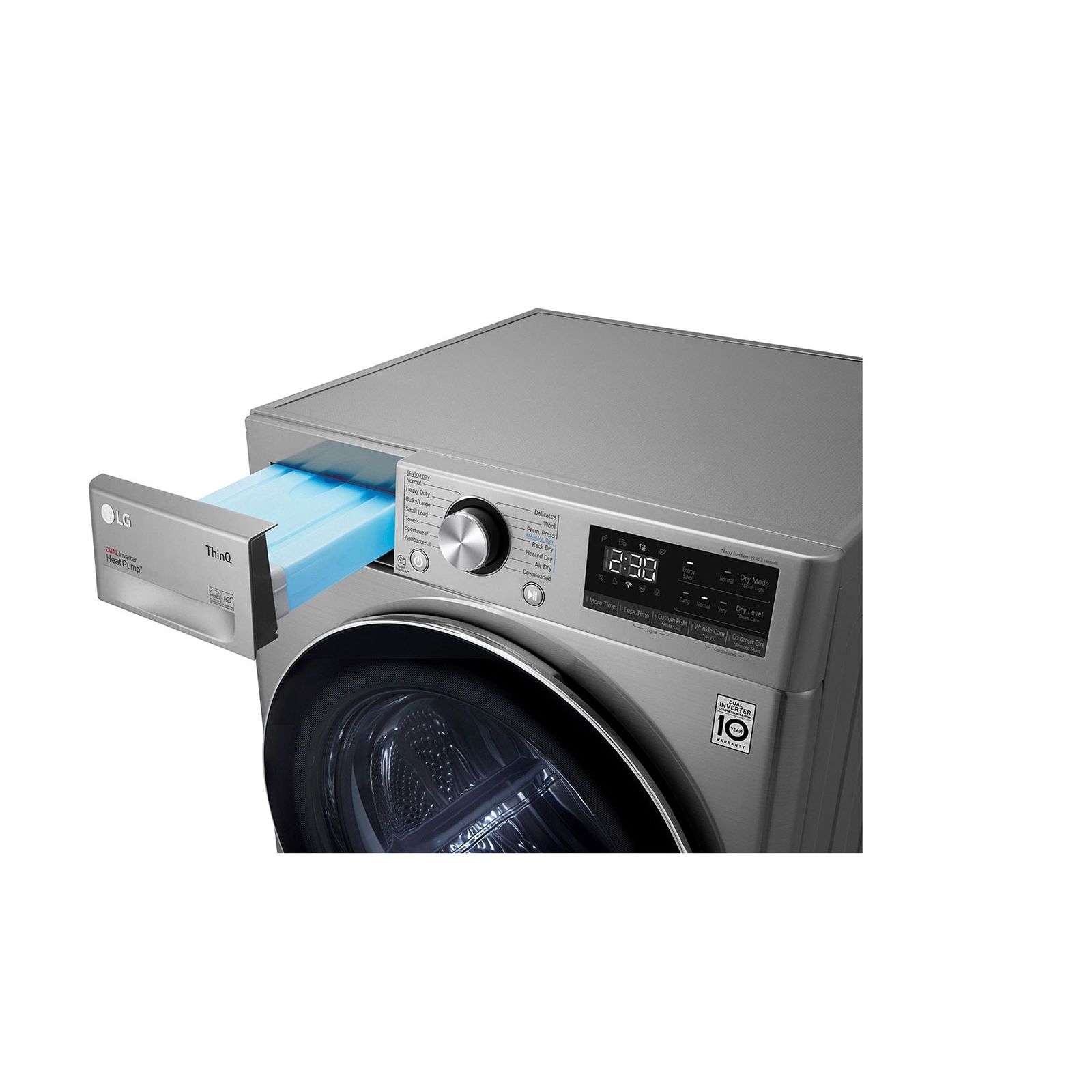 مجفف ملابس ال جي ، سعة 10.1 لتر ، بلاتنيوم - RH10V9PV2W