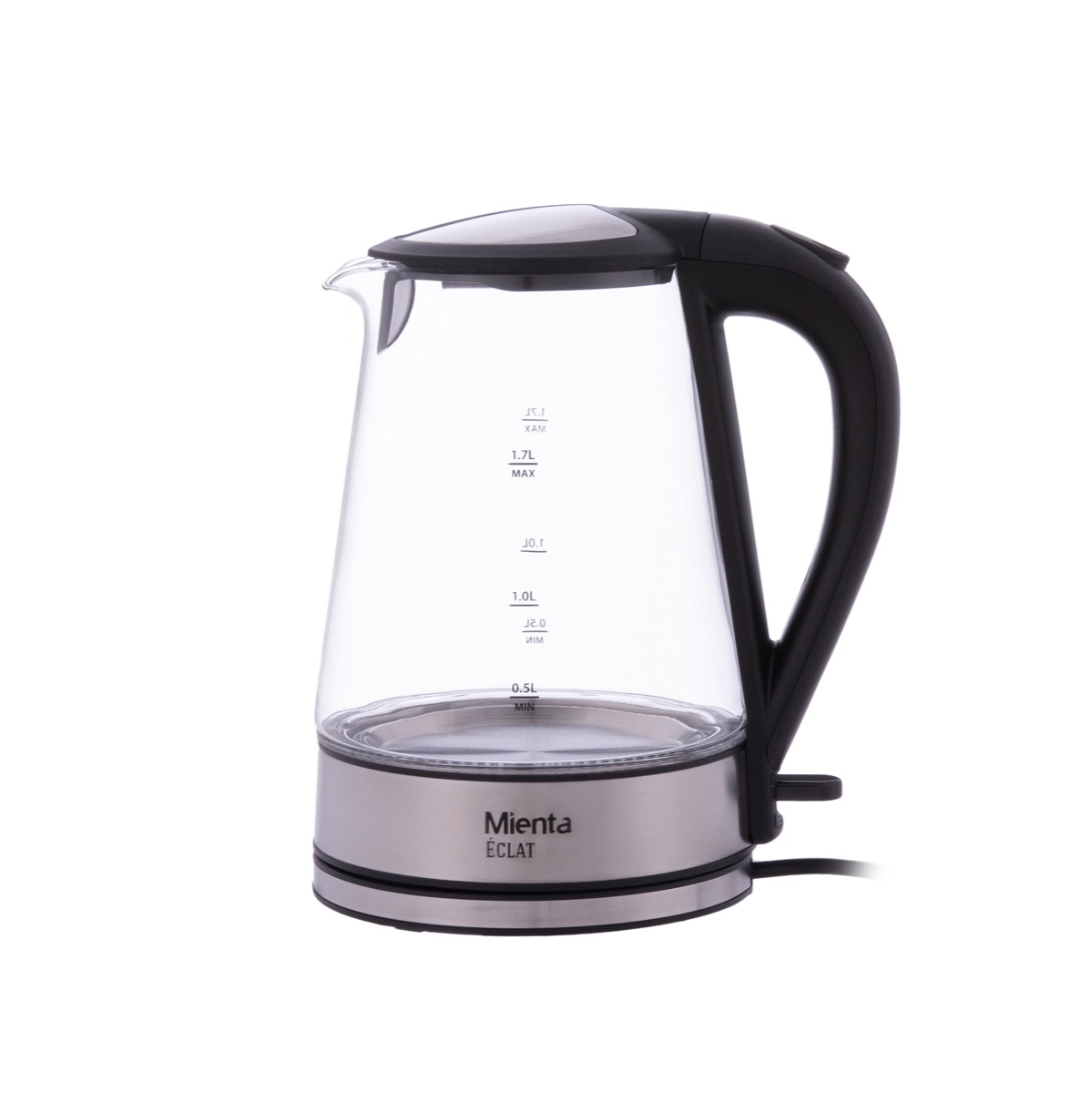 Mienta Eclat Electric Kettle , 1.7 Liter 2150 Watt , Silver Black - EK201320A