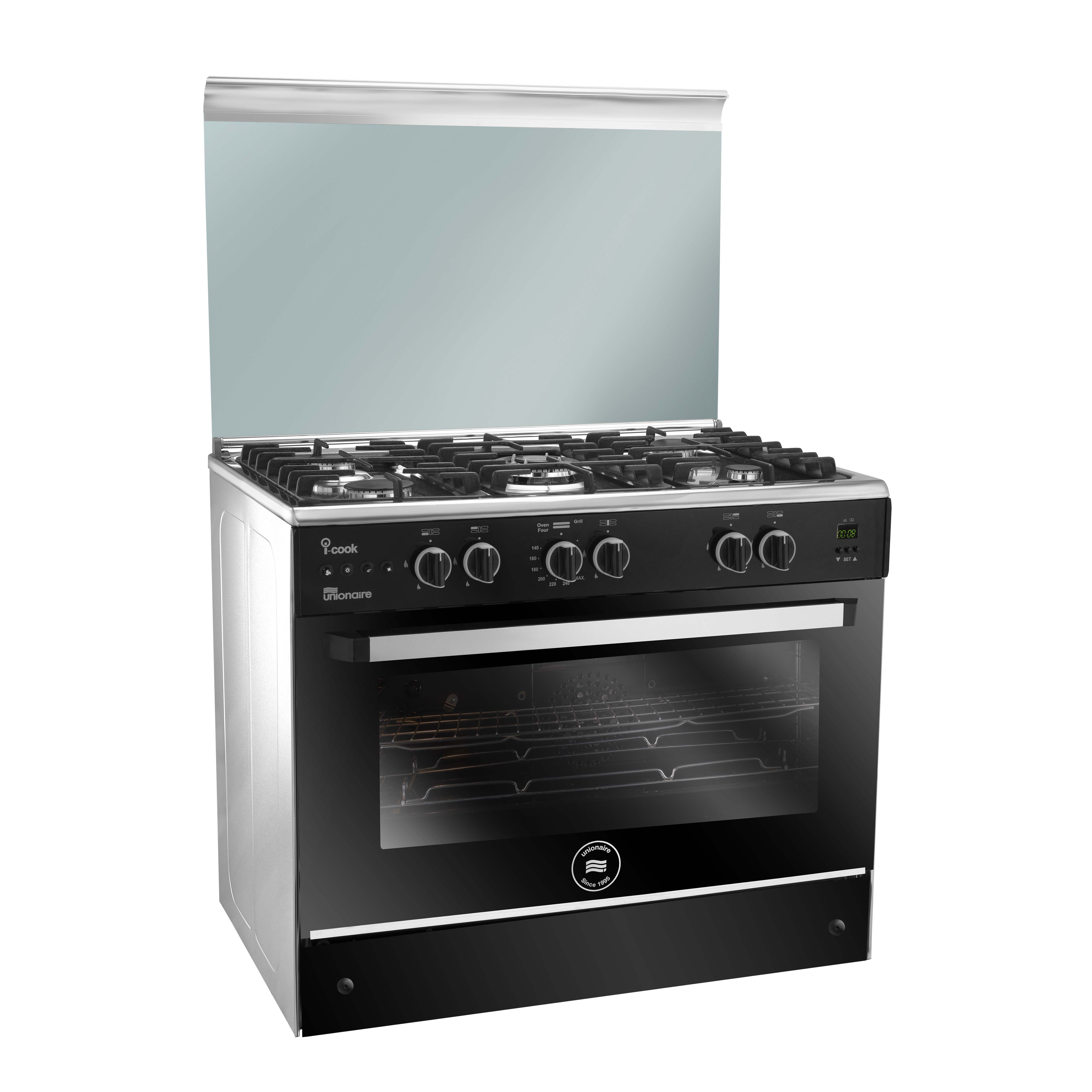 Unionaire Gas Cooker, 5 Burners, Stainless Steel C68SSGC511IDSFC2W